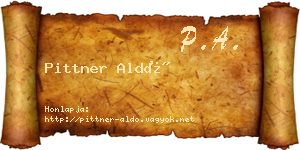 Pittner Aldó névjegykártya